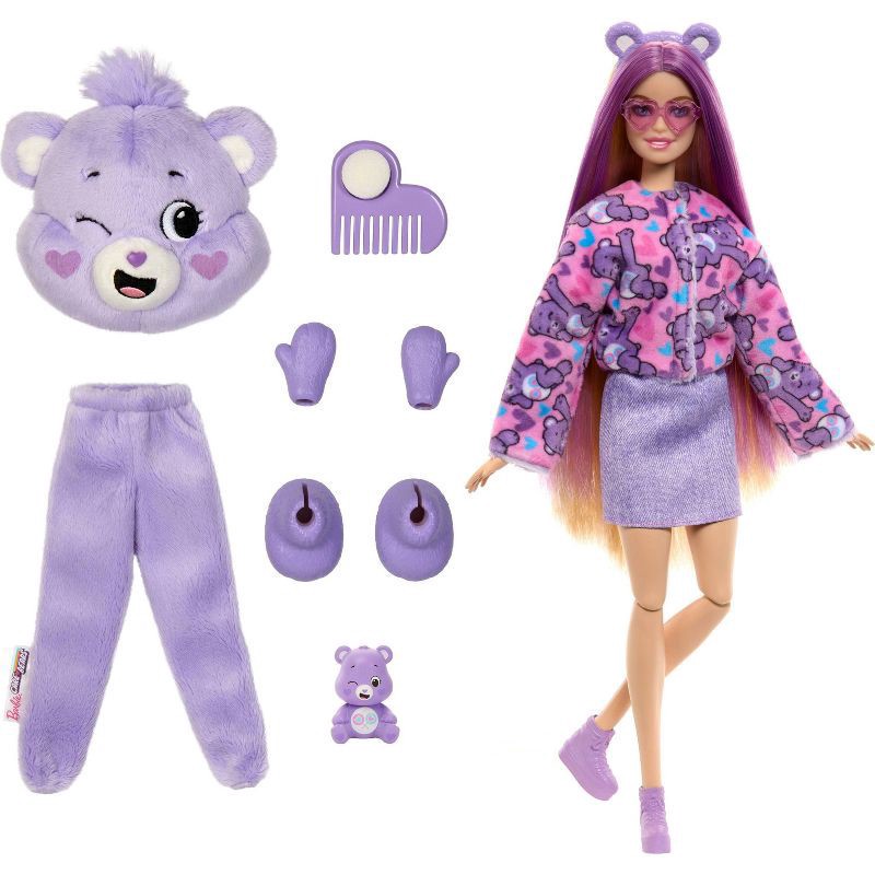 slide 5 of 5, Barbie 11.5" Cutie Reveal Doll & Accessories in Share Bear Plush Costume Purple Hair/Blue Eyes with 10 Surprises, 1 ct