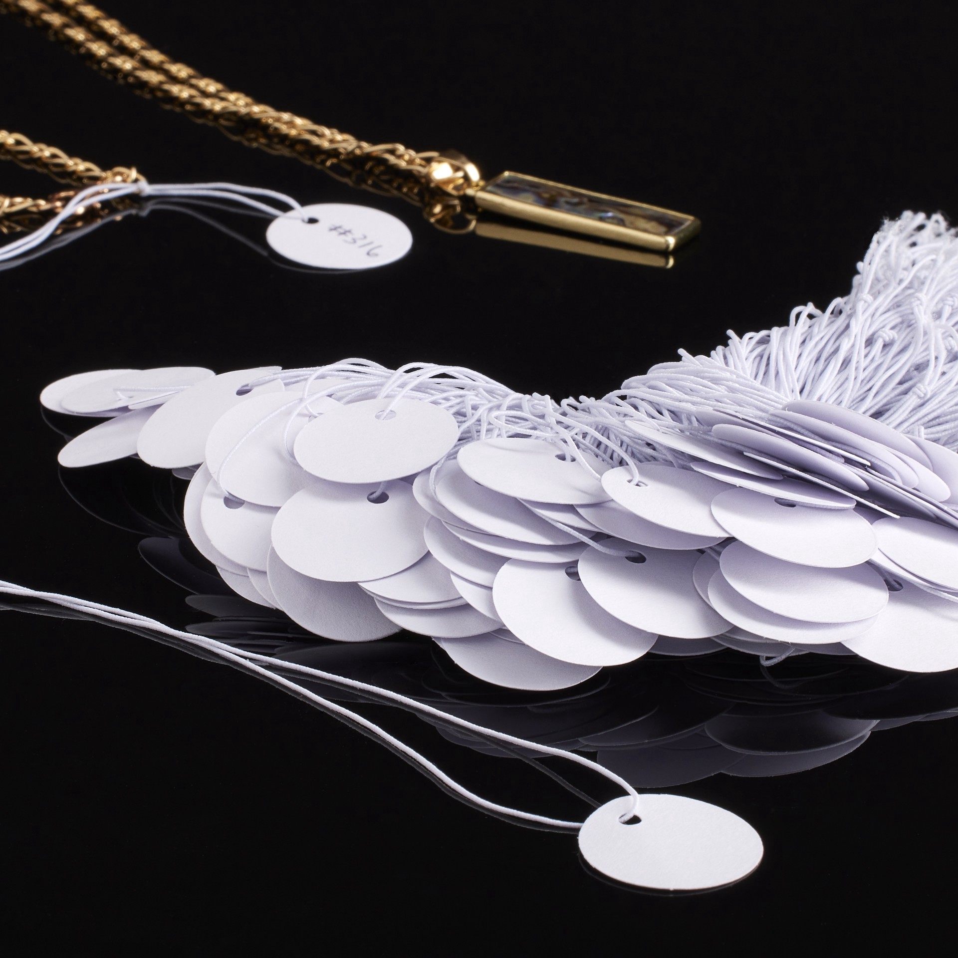 slide 4 of 4, White Round Tags By Bead Landing, 150ct., 150 ct