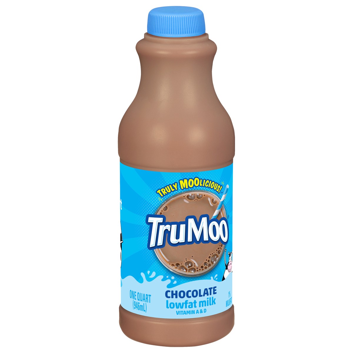 slide 2 of 9, TruMoo Chocolate 1% Lowfat Milk Quart, 1 qt