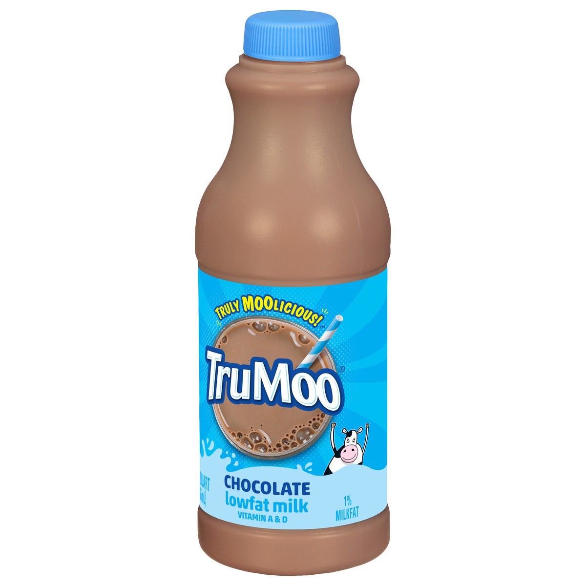 slide 3 of 9, TruMoo Chocolate 1% Lowfat Milk Quart, 1 qt