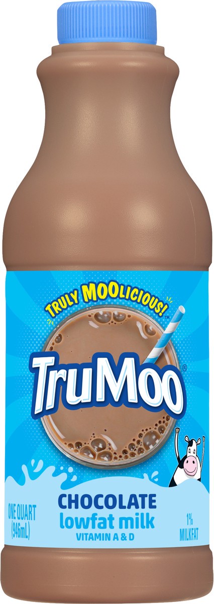 slide 6 of 9, TruMoo Chocolate 1% Lowfat Milk Quart, 1 qt