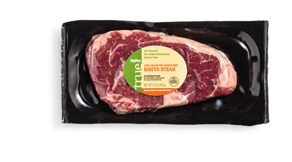 slide 1 of 1, Hy-Vee True Grass Fed Ribeye Steak, 10 oz