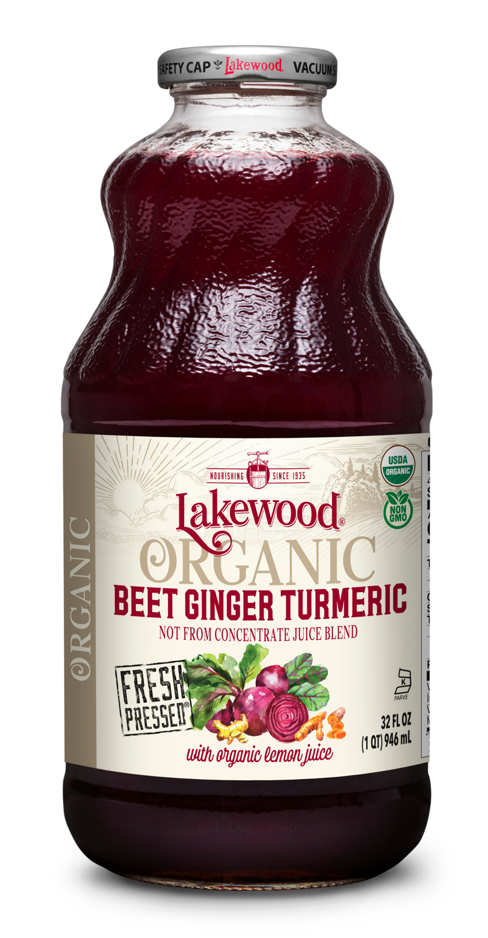 slide 1 of 10, Lakewood Organic Beet Ginger Turmeric Juice Blend, 32 fl oz