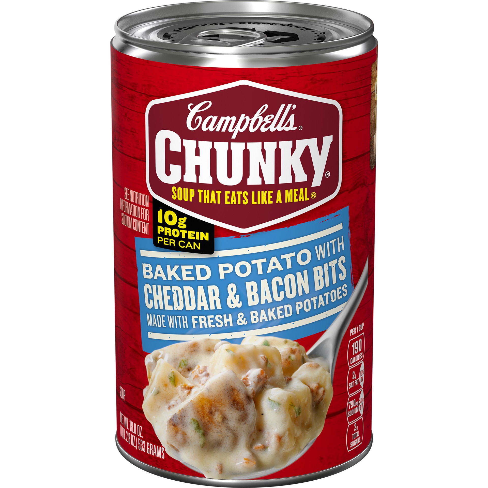 slide 1 of 5, Campbell's Campbell''s Chunky Soup, Baked Potato with Cheddar and Bacon Bits Soup, 18.8 Oz Can, 18.8 oz
