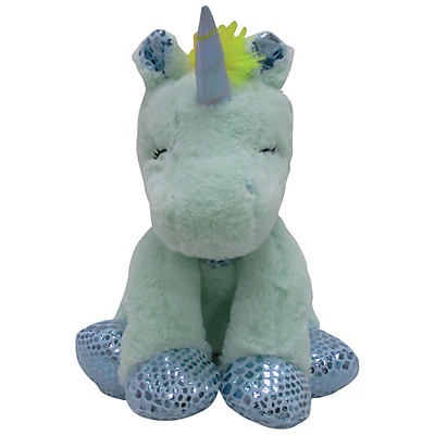 slide 1 of 1, Destination Holiday Sitting Teal Unicorn Plush, 10.5 in