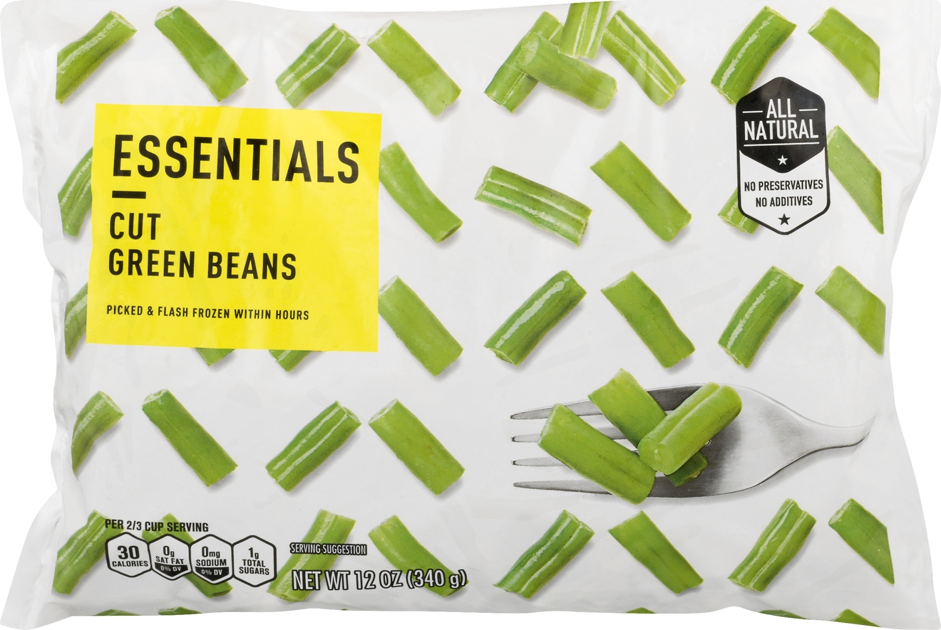 slide 1 of 1, Essentials Cut Green Beans, 12 oz