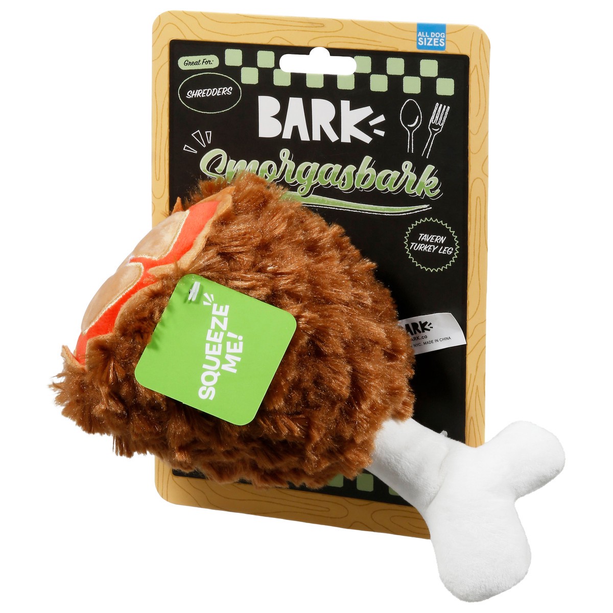 slide 7 of 9, Bark Tavern Turkey Leg Plush Pet Toy, 1 ct