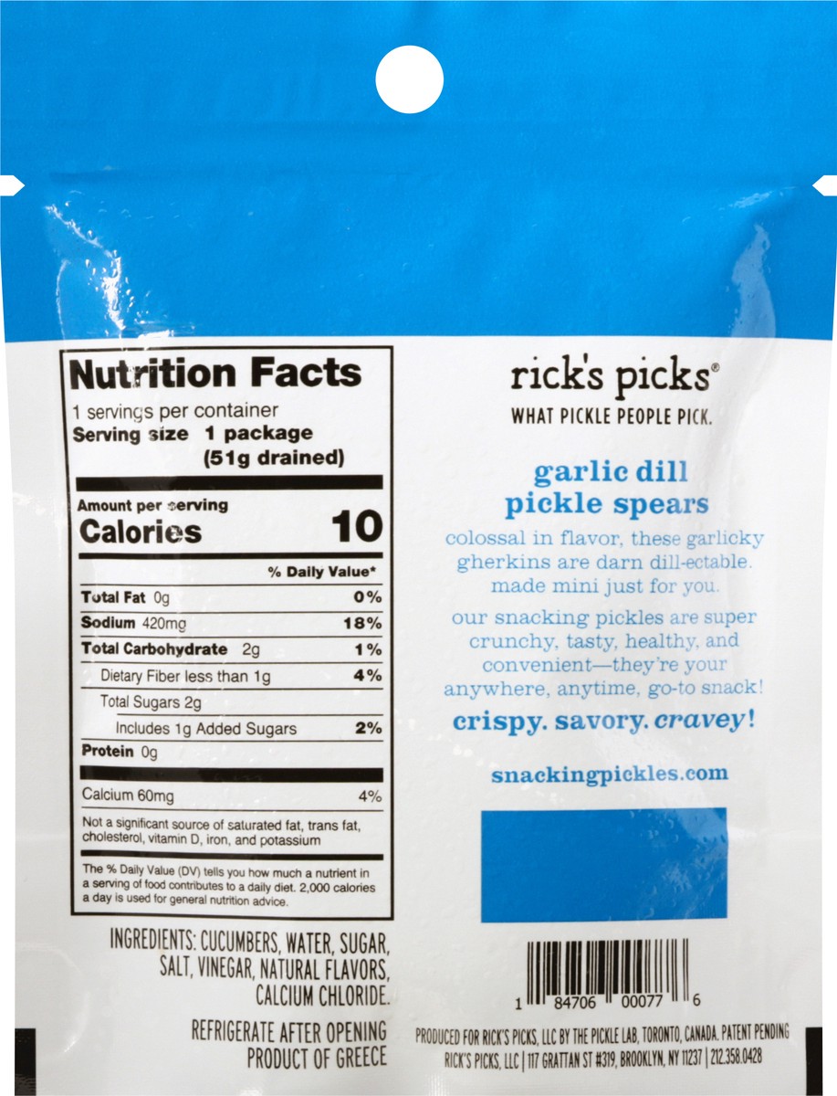 slide 5 of 9, Rick's Picks Garlic Dill Pickle Spears, 2.2 oz