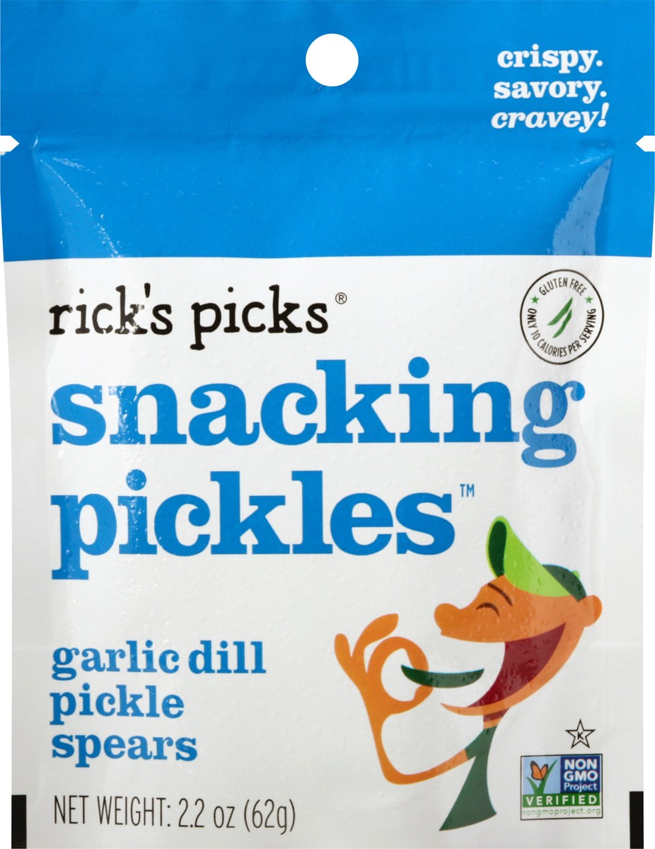 slide 1 of 9, Rick's Picks Garlic Dill Pickle Spears, 2.2 oz