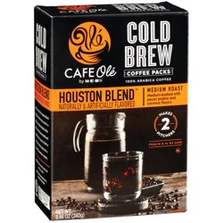 Cafe Ole by H-E-B Houston Blend Medium Roast Cold Brew Coffee Packs - 8.46 oz