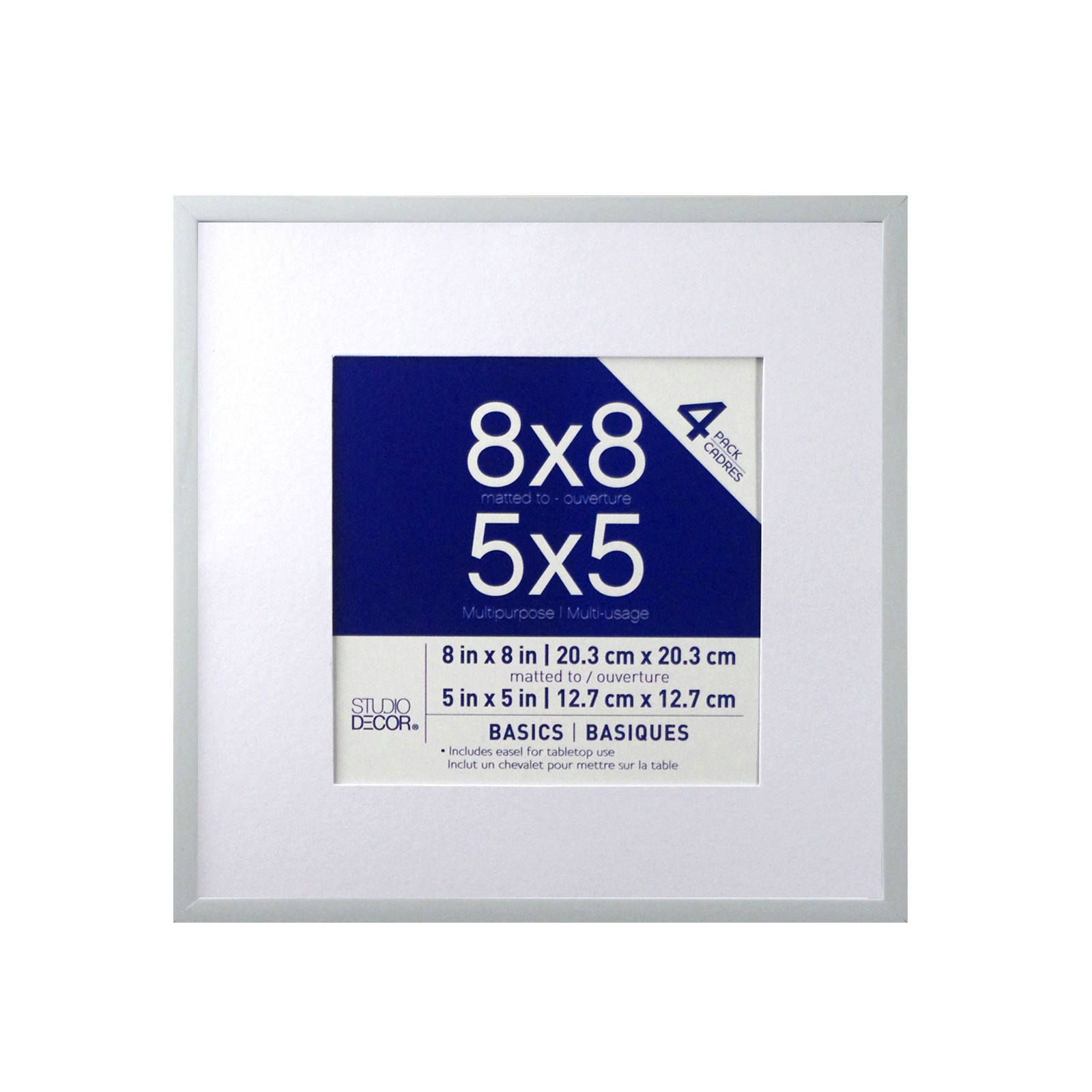 slide 4 of 5, 4 Pack Basics 5" X 5" Multipurpose Wall Frames By Studio Decor, 5 in x 5 in