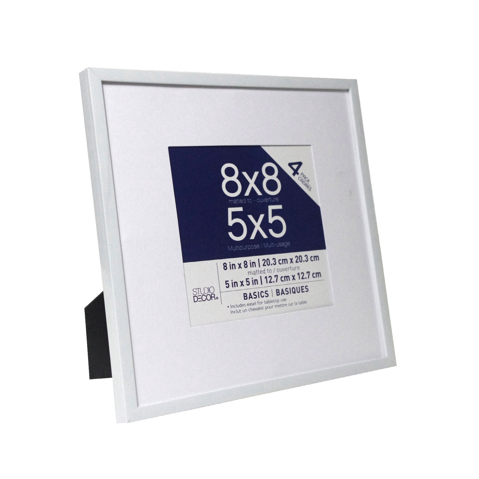 slide 2 of 5, 4 Pack Basics 5" X 5" Multipurpose Wall Frames By Studio Decor, 5 in x 5 in