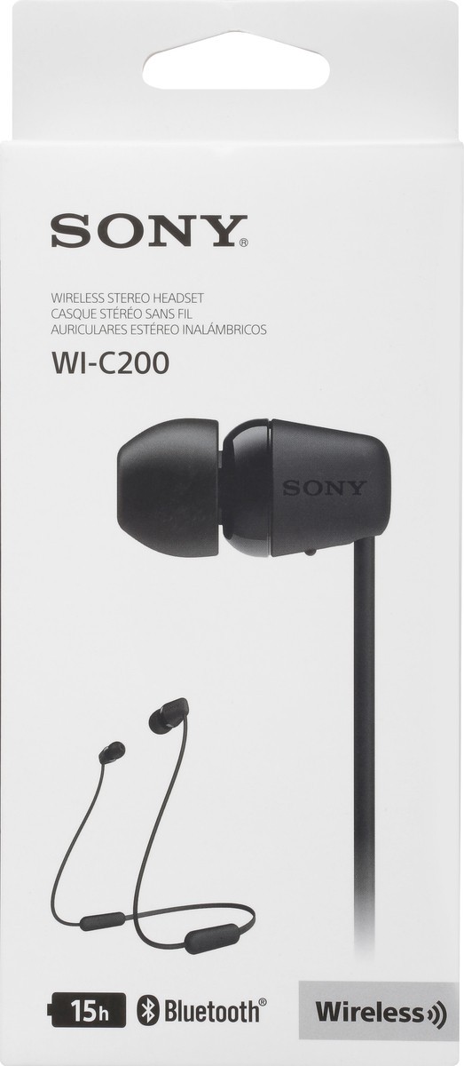 slide 5 of 9, Sony WI-C200 Black Wireless Stereo Headset 1 ea, 1 ea