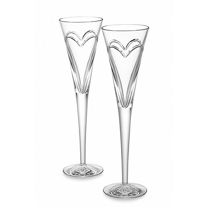 slide 1 of 1, Waterford Wishes Love and Romance Toasting Flutes, 2 ct