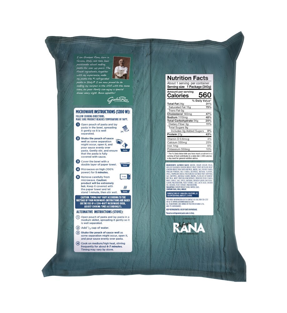 slide 3 of 4, Rana Chicken Alfredo Fetuccine, 12 oz