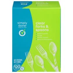 Simply Done Clear Forks & Spoons 120 ea