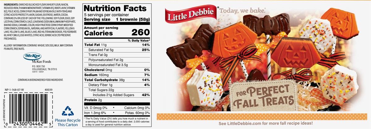 slide 3 of 8, Little Debbie Snack Cakes, Little Debbie Family Pack Brownie Pumpkins, 5 ct