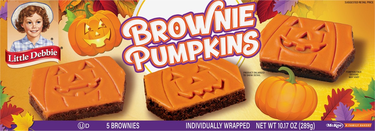 slide 2 of 8, Little Debbie Snack Cakes, Little Debbie Family Pack Brownie Pumpkins, 5 ct