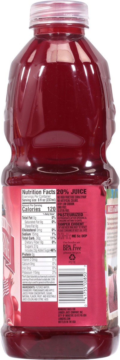 slide 3 of 9, Langers Cranberry Pomegranate Juice Cocktail 64 fl oz, 64 fl oz