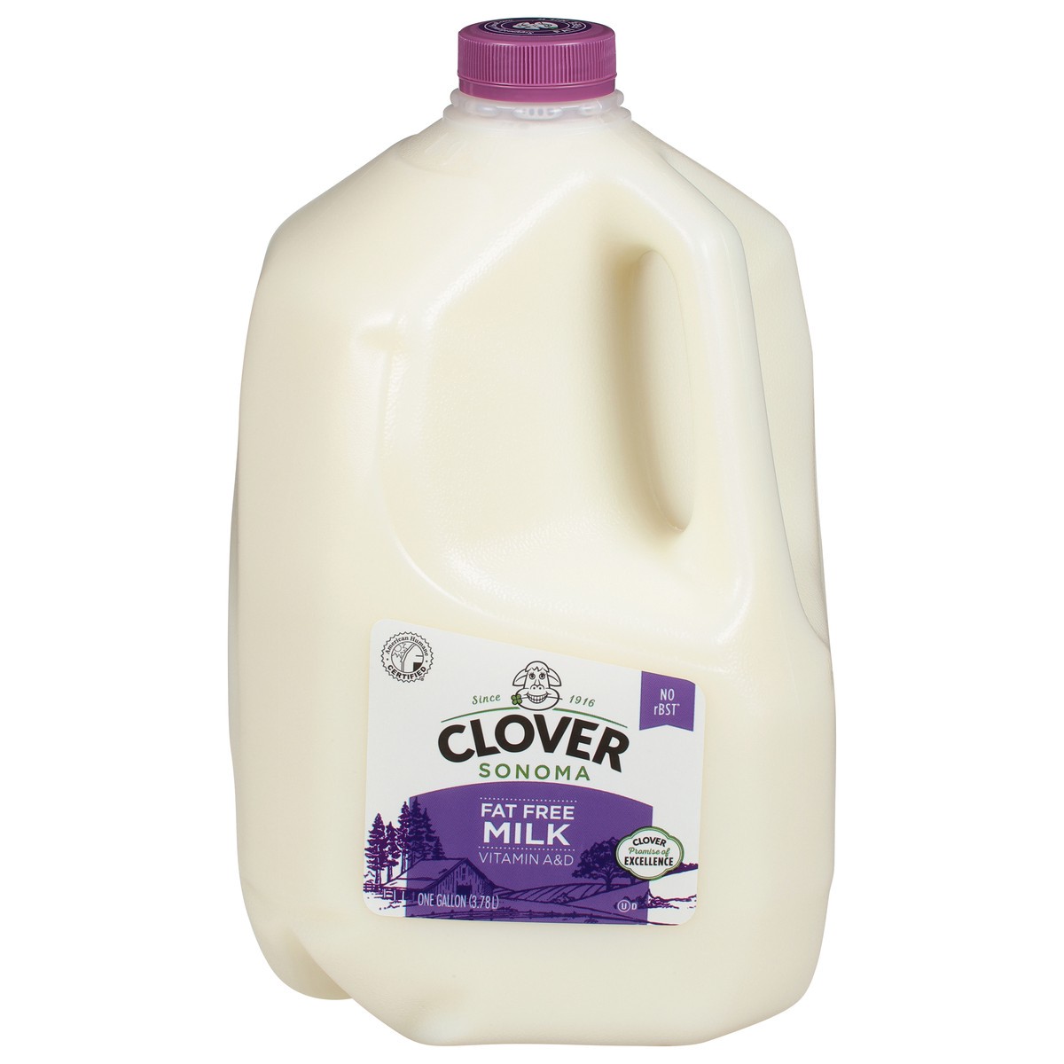 slide 1 of 9, Clover Sonoma Fat Free Milk 1 gal, 1 gal