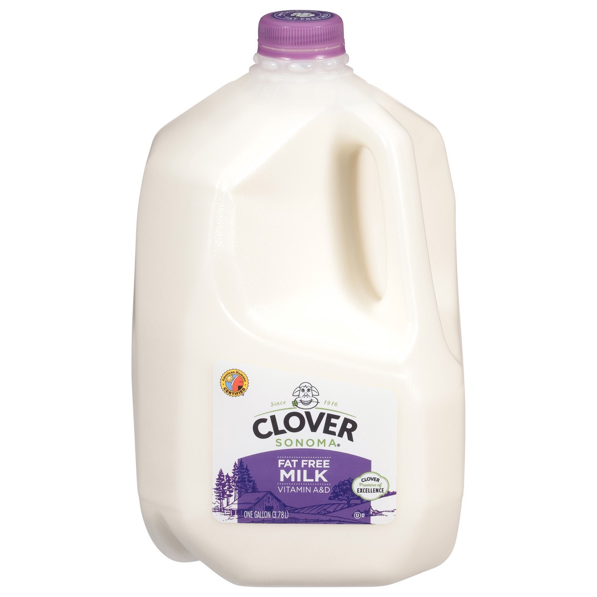 slide 1 of 9, Clover Sonoma Fat Free Milk 1 gal, 1 gal