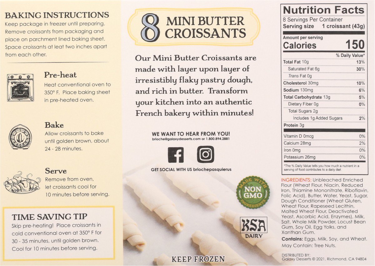 slide 5 of 14, Brioche Pasquier Mini Butter Croissants 8 ea, 12 oz