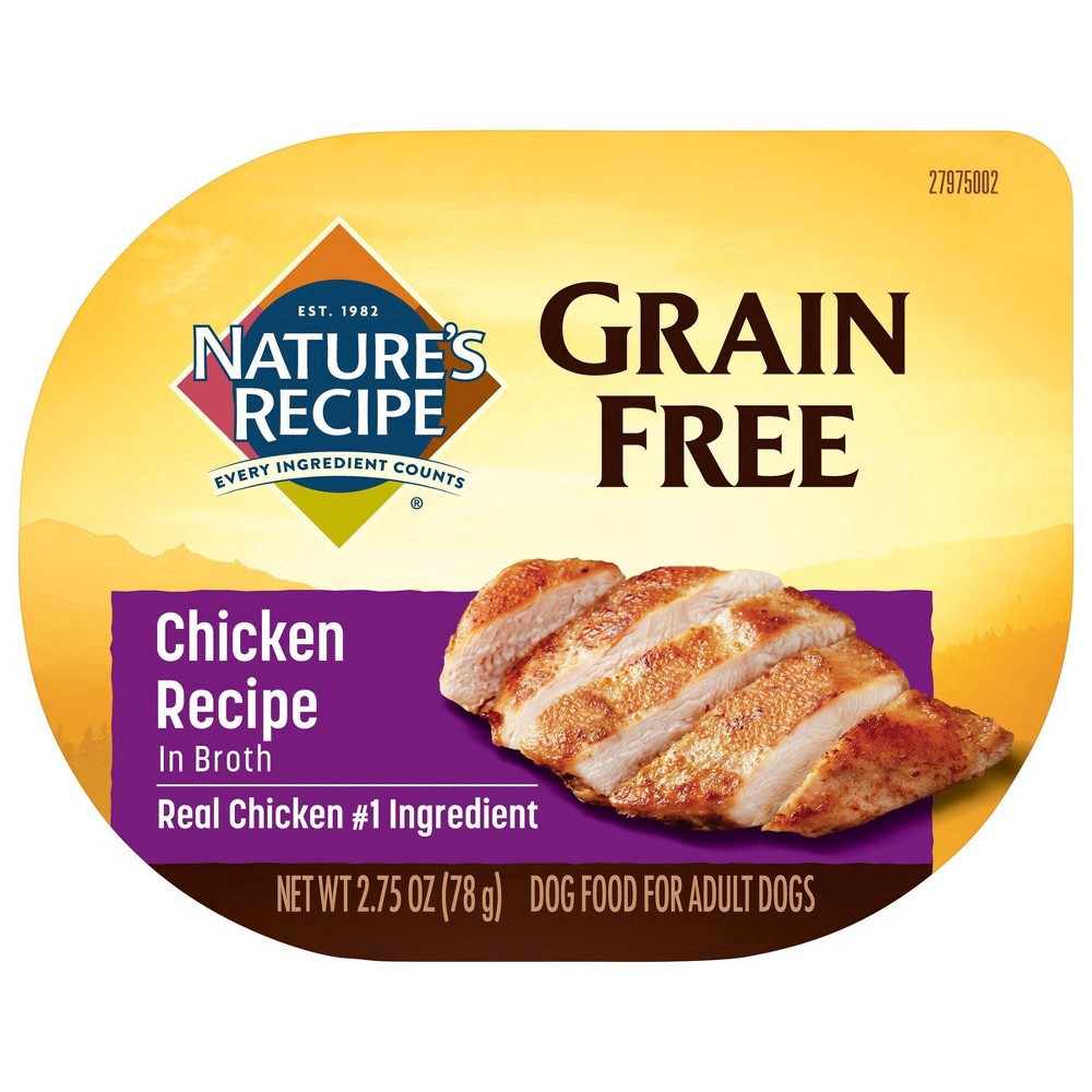 slide 6 of 7, Nature's Recipe Grain Free Chicken Recipe in Savory Broth Wet Dog Food, 2.75 oz. Cup, 2.75 oz