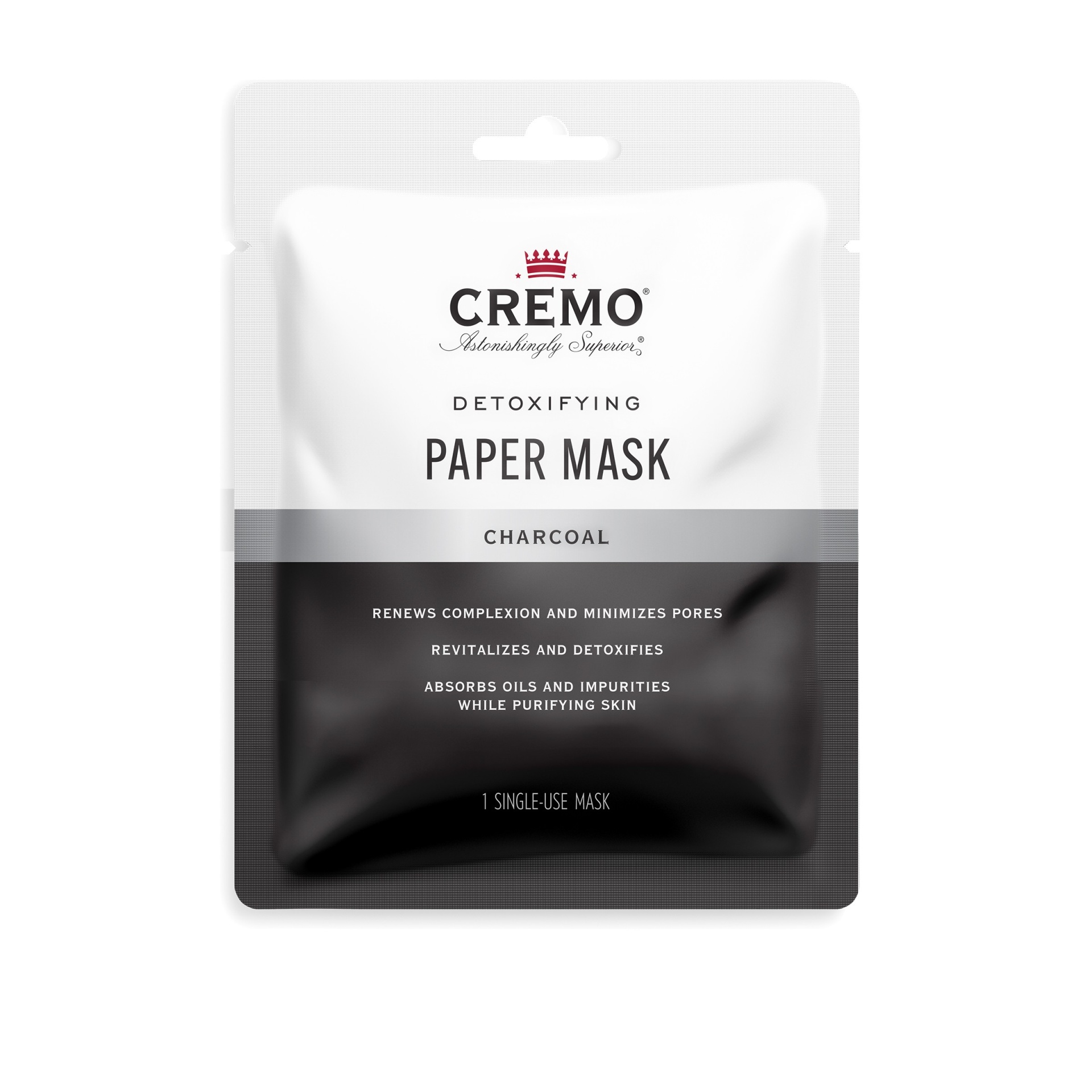 slide 1 of 1, Cremo Detoxifying Paper Mask Charcoal, 1 ct