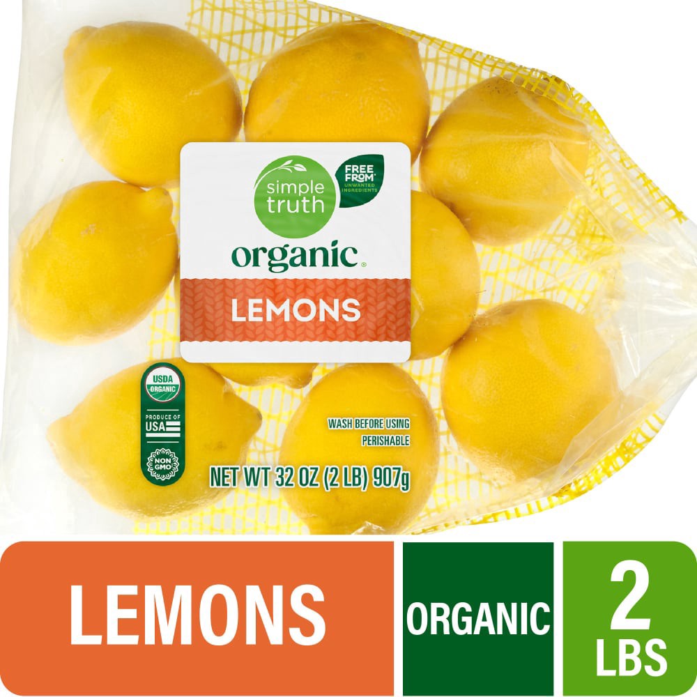 slide 1 of 5, Simple Truth Organic Lemons, 32 oz