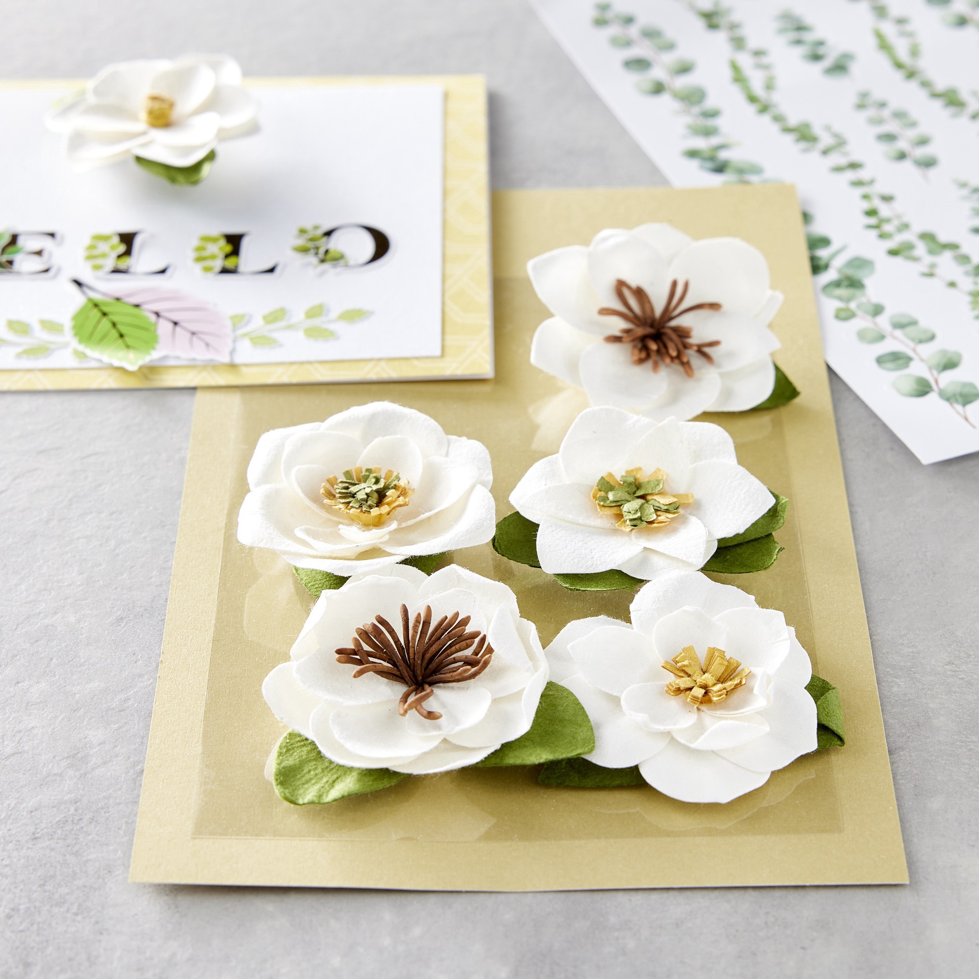 slide 2 of 3, Paper Magnolia Flower Embellishments By Recollections, 1.75 in to 2 in
