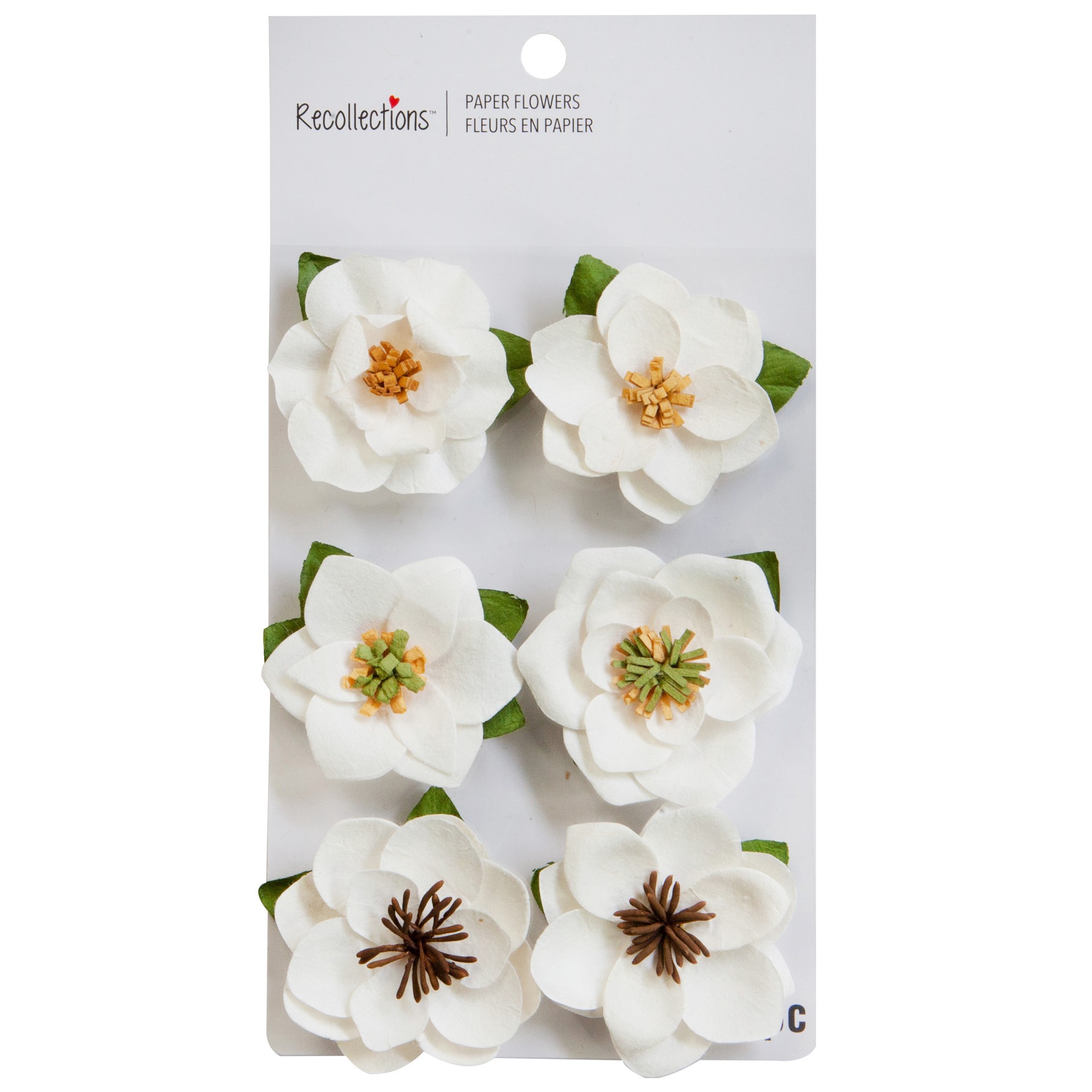 slide 3 of 3, Paper Magnolia Flower Embellishments By Recollections, 1.75 in to 2 in