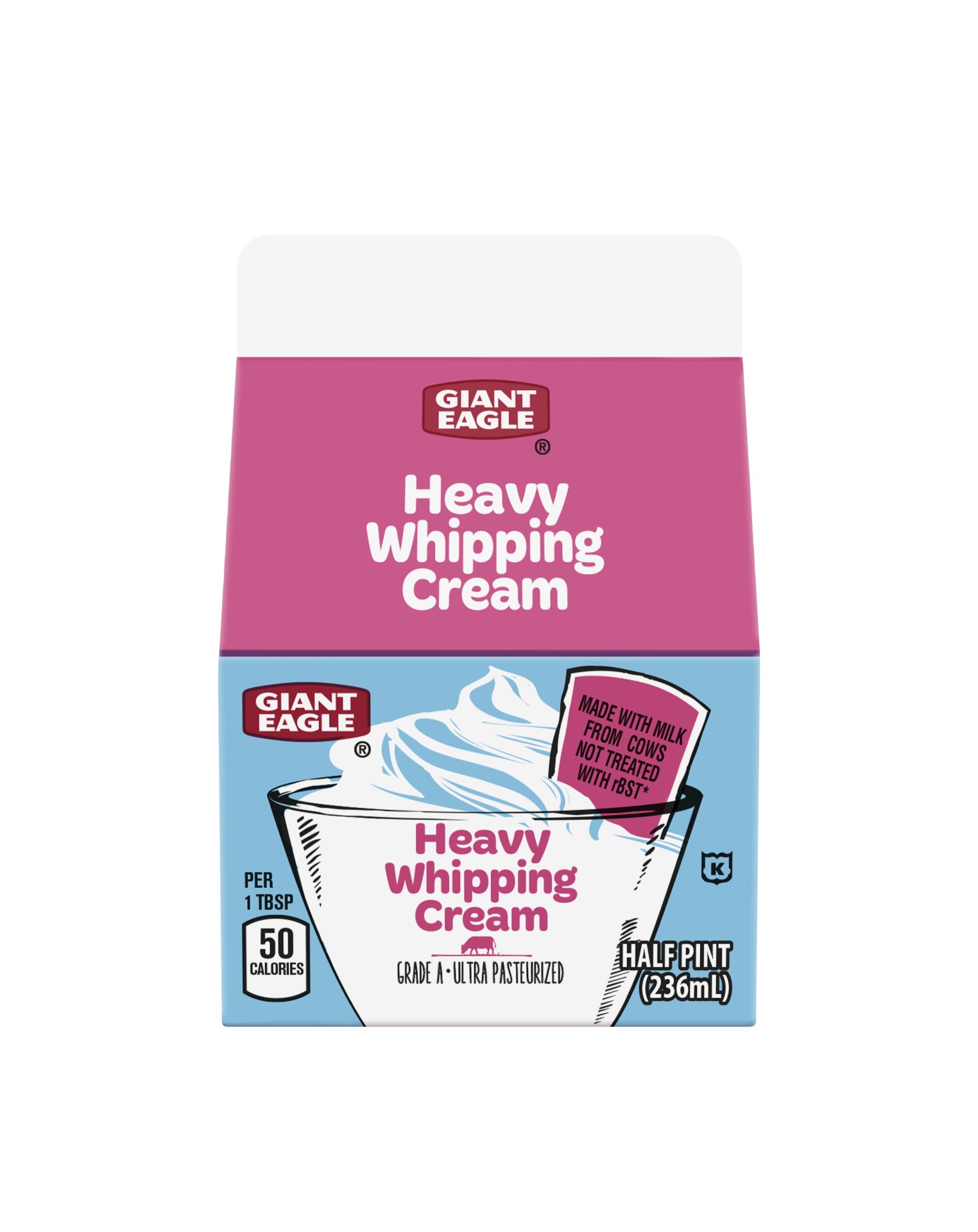 slide 1 of 1, Giant Eagle Heavy Whipping Cream, Half Pint, Grade A, Ultra Pasteurized, 8 oz