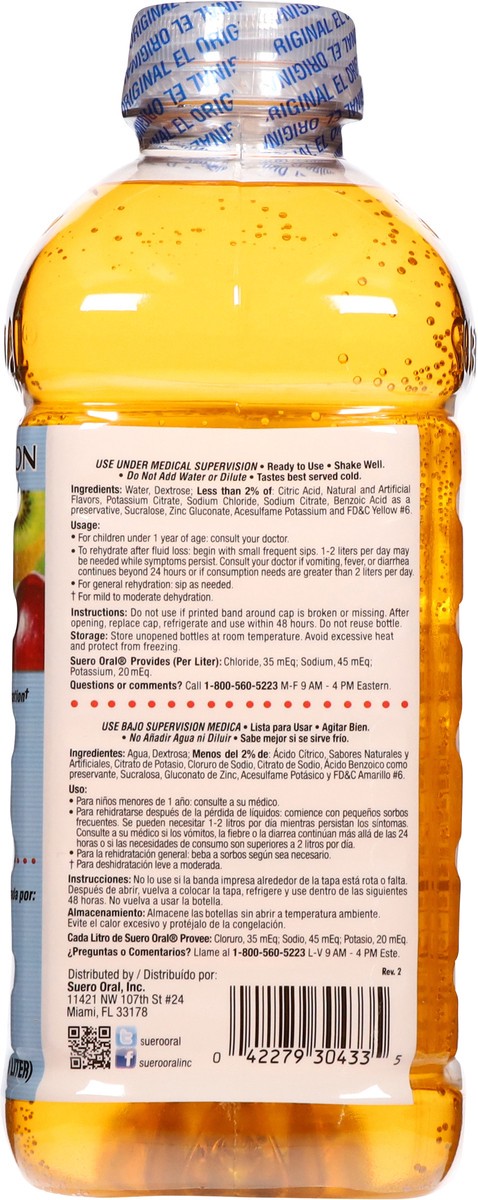 slide 9 of 12, Suero Oral Fruit Flavor Oral Electrolyte Solution 33.8 fl oz, 1 ct