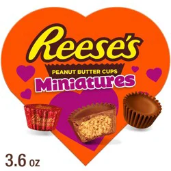 Reese's Miniatures Milk Chocolate Peanut Butter Cups, Valentine's Candy Gift Box, 3.6 oz
