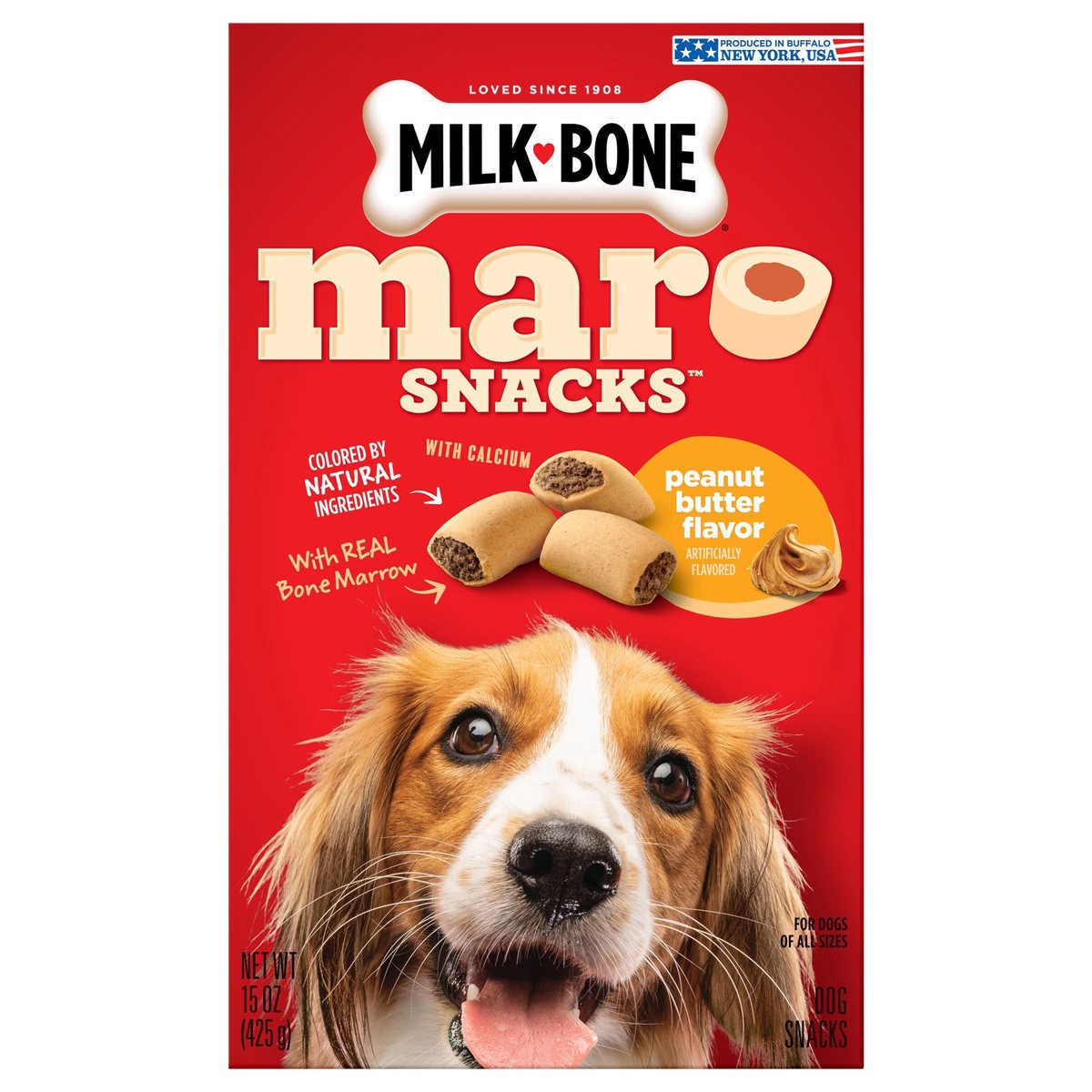 slide 2 of 13, Milk-Bone MaroSnacks Peanut Butter Flavor Dog Treats With Bone Marrow, 15 oz., 15 oz