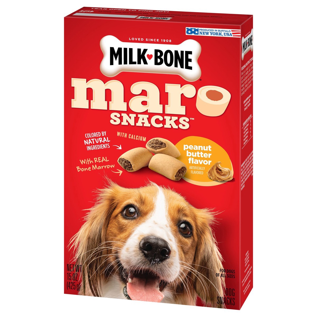 slide 10 of 13, Milk-Bone MaroSnacks Peanut Butter Flavor Dog Treats With Bone Marrow, 15 oz., 15 oz
