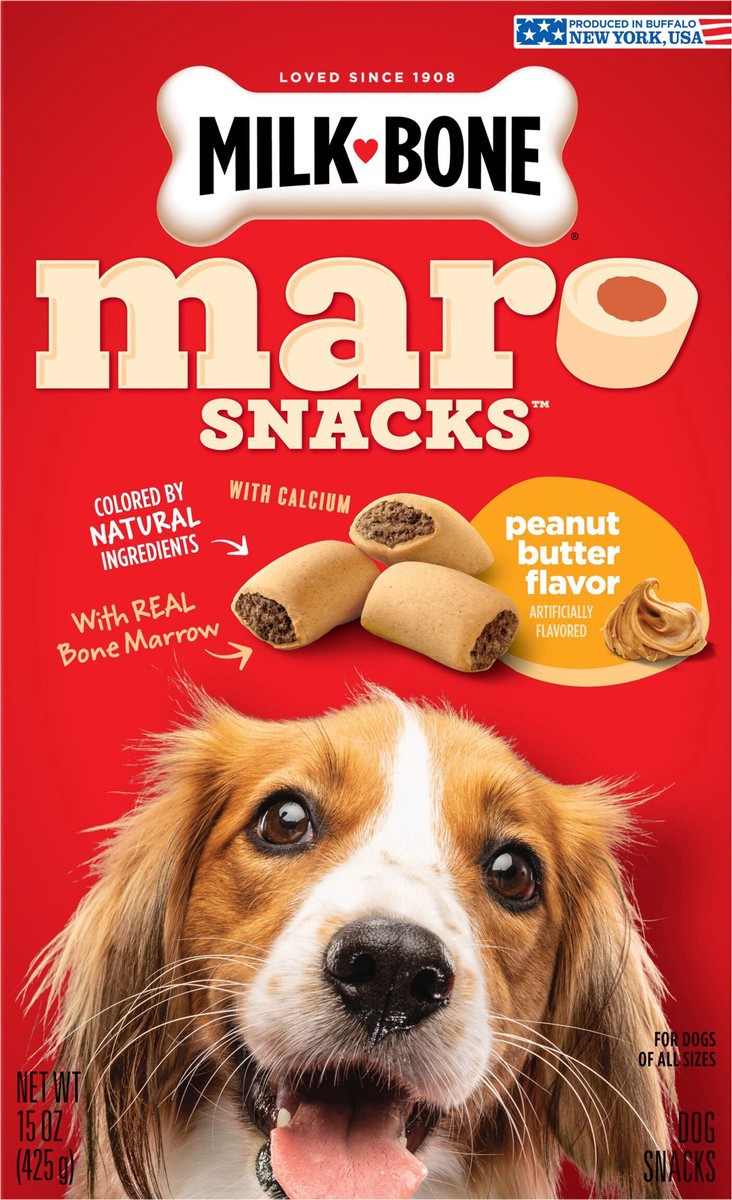 slide 7 of 13, Milk-Bone MaroSnacks Peanut Butter Flavor Dog Treats With Bone Marrow, 15 oz., 15 oz