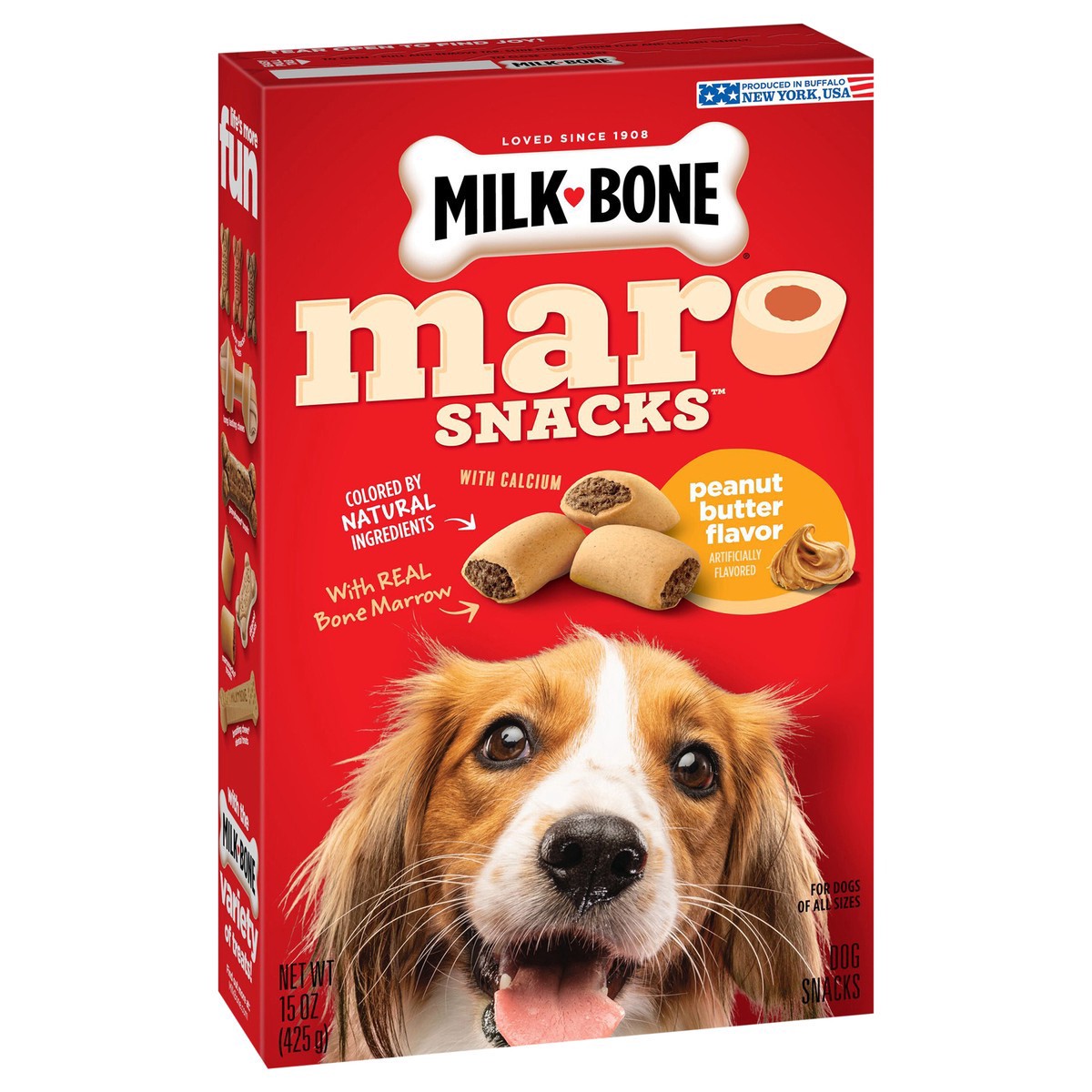 slide 8 of 13, Milk-Bone MaroSnacks Peanut Butter Flavor Dog Treats With Bone Marrow, 15 oz., 15 oz