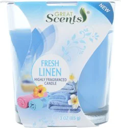 Great Scents Fresh Linen Candle 3 oz