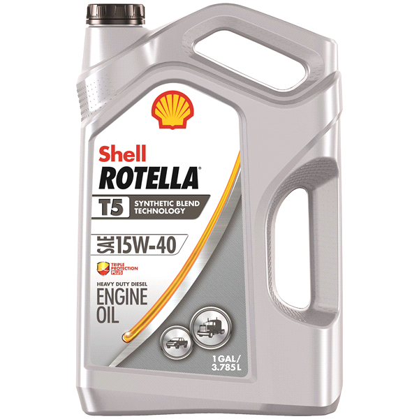 slide 1 of 1, Shell Rotella T5 15W-40 Synthetic Blend HD Diesel Engine Oil, 1 gal