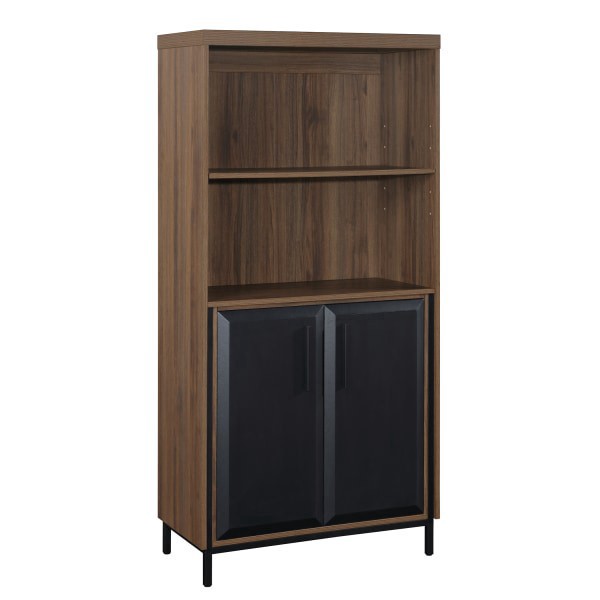 slide 5 of 6, Thomasville Alderbrook 60""H 3-Shelf Bookcase With Storage, Walnut/Matte Black, 1 ct