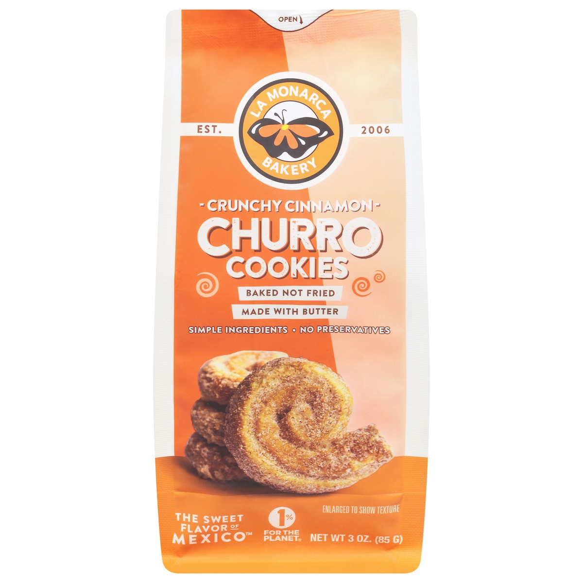 slide 1 of 15, La Monarca Bakery Crunchy Cinnamon Churro Cookies 3 oz, 3 oz