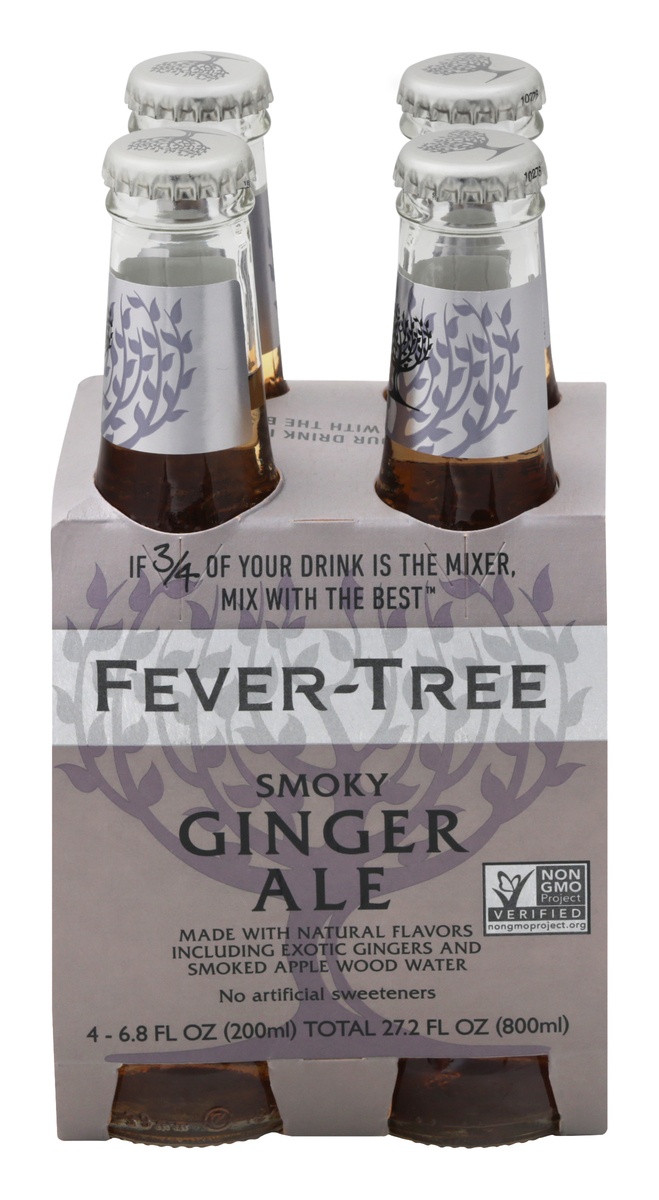 slide 1 of 10, Fever-Tree Ginger Ale Smoky - 4 ct; 6.8 fl oz, 4 ct; 6.8 fl oz