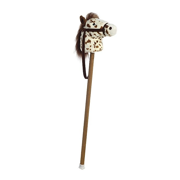 slide 2 of 2, Precious Moments Western Scot Brown Pinto Stick Horse - White/Brown, 1 ct