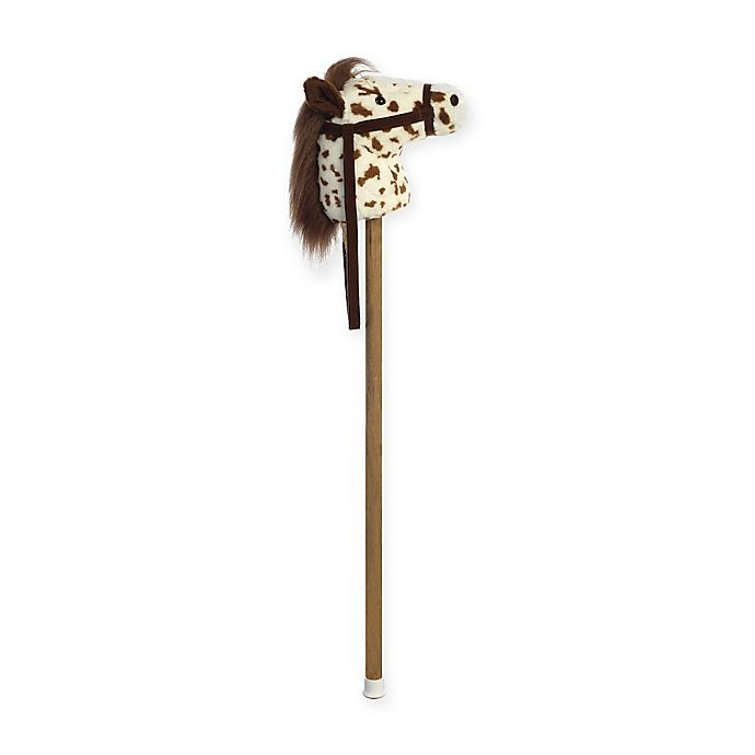 slide 1 of 2, Precious Moments Western Scot Brown Pinto Stick Horse - White/Brown, 1 ct