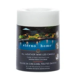 Sterno Home Premier All-Weather Flameless Wax LED Candle - White