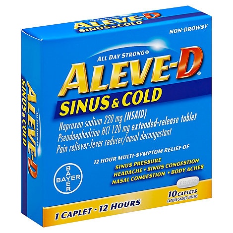 slide 1 of 1, Aleve D Sinus & Cold, 10 ct