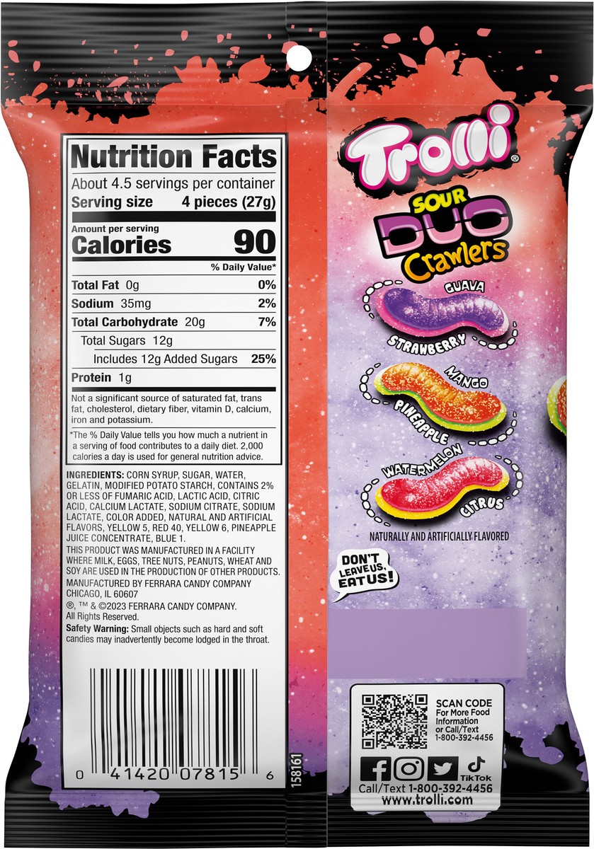 slide 9 of 9, Trolli Duo Sour Crawlers Sour Gummi Candy 4.25 oz, 4.25 oz