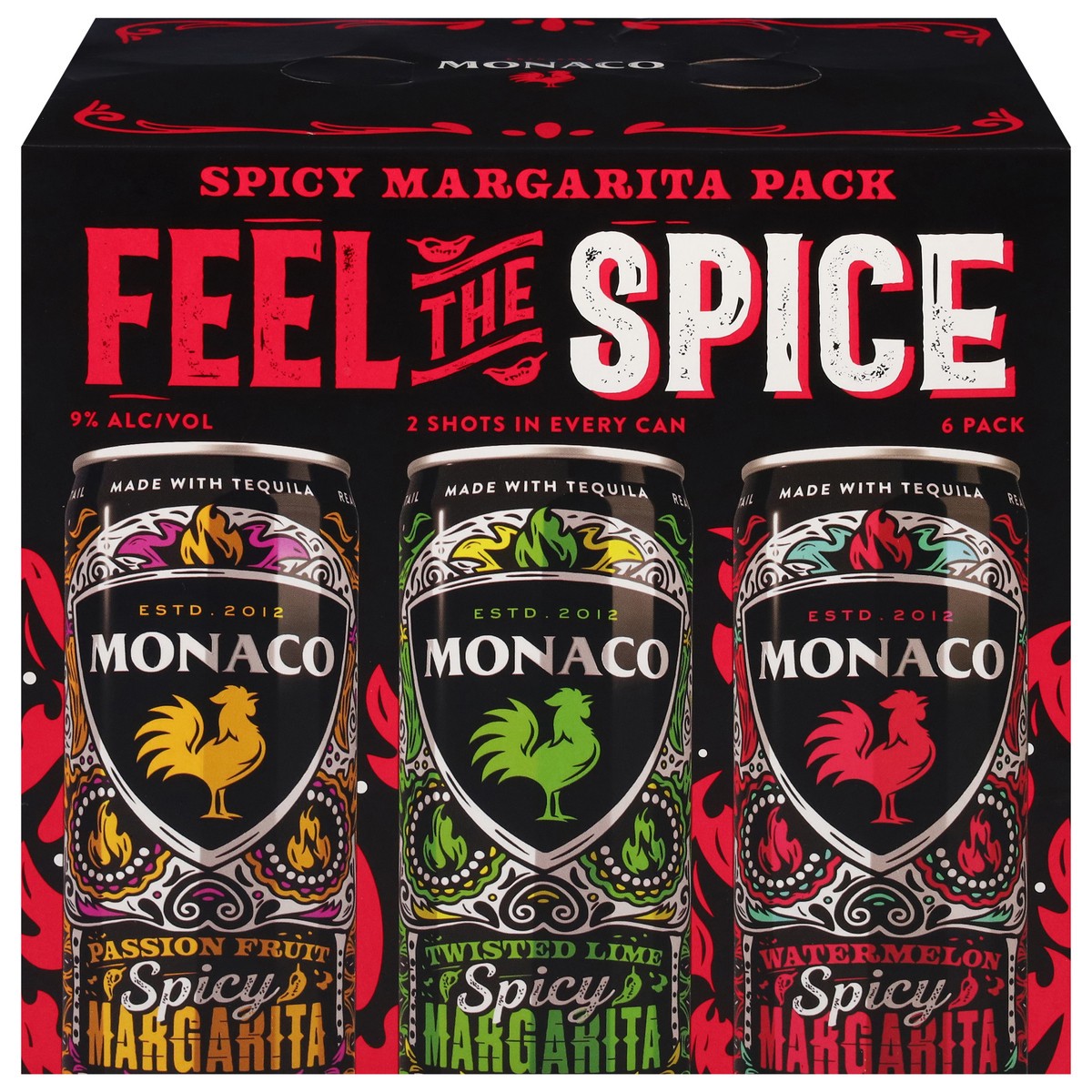 slide 1 of 12, Monaco Feel the Spice Margarita 6 - 12 fl oz Cans, 6 ct