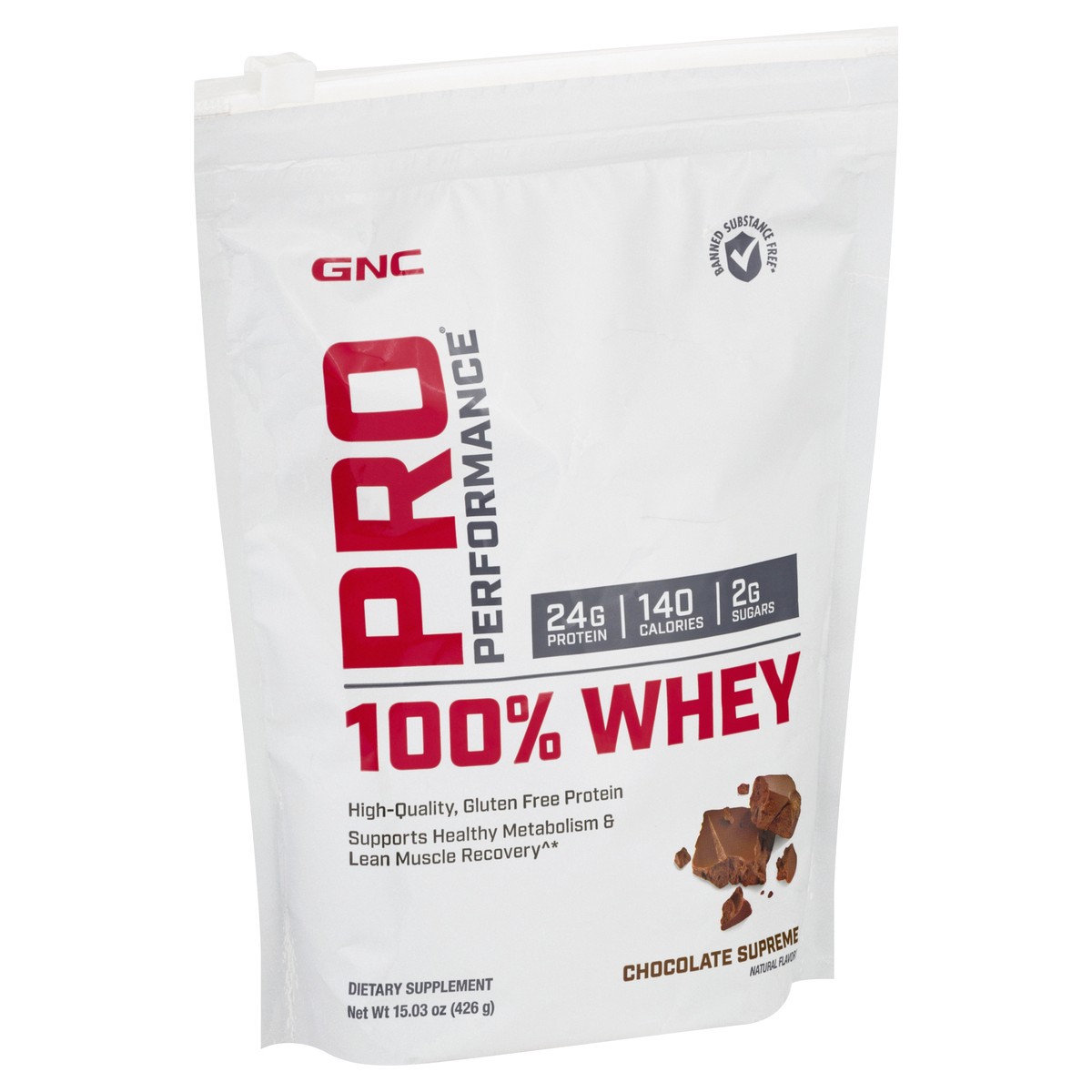 slide 2 of 9, GNC Pro Performance Chocolate Supreme 100% Whey 15.03 oz, 15.03 oz